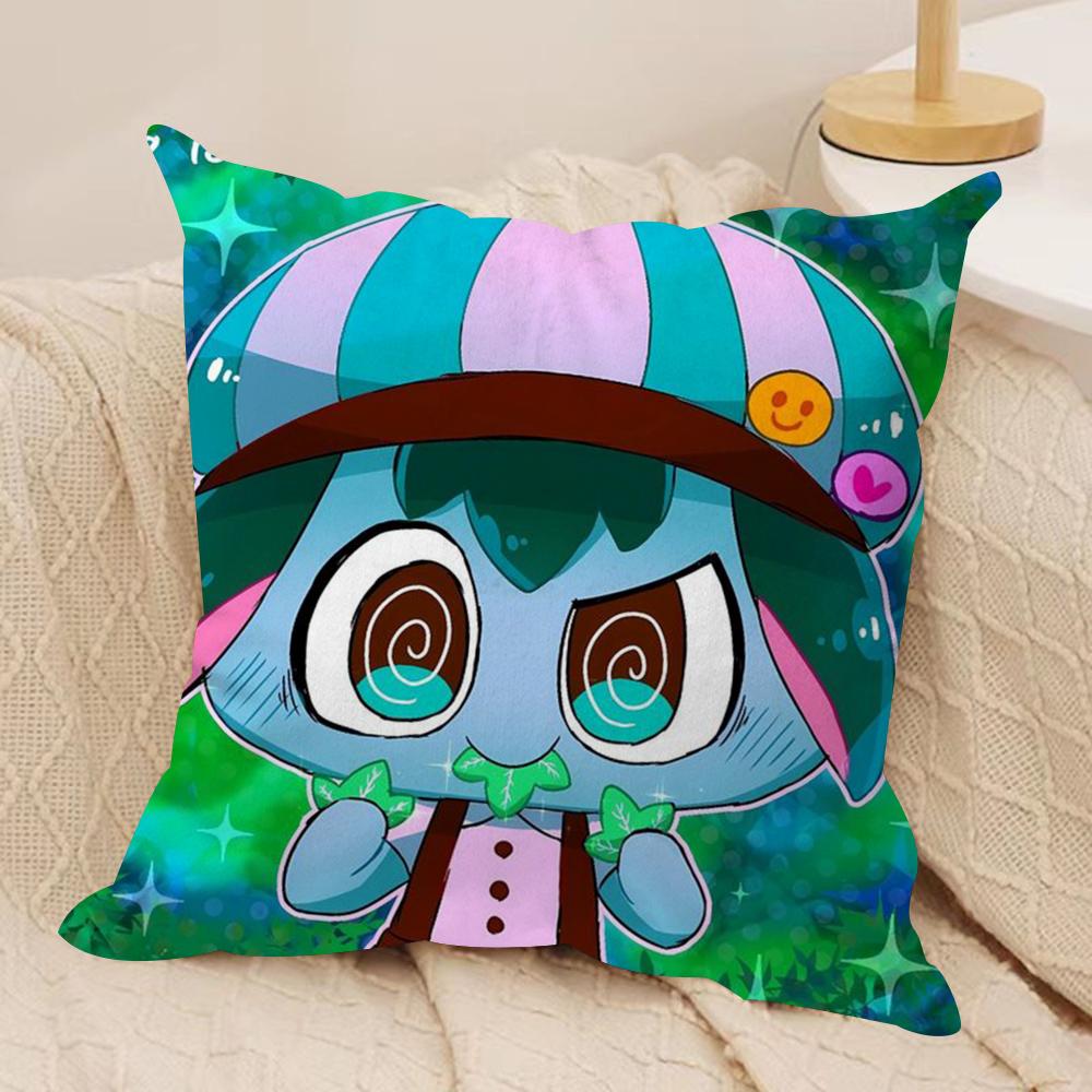 Cartoon P-PepoyoS Cushion Cover Silky Short Plush Double-Sided Printed Pillow Case for Sofa All Seasons Home Decor Gift
