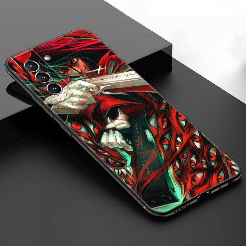 Anime Hellsing Black Silicone Phone Case For Samsung Galaxy S23 S21 S20 FE S24 S22 Ultra S10E S10 S9 S8 Plus