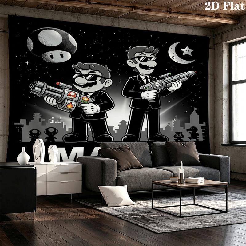 Super Mario Wall Tapestry Aesthetic Wall Hanging Printed Fabric Blanket Decorative Tapestries For Bedroom Living Room Home Decor