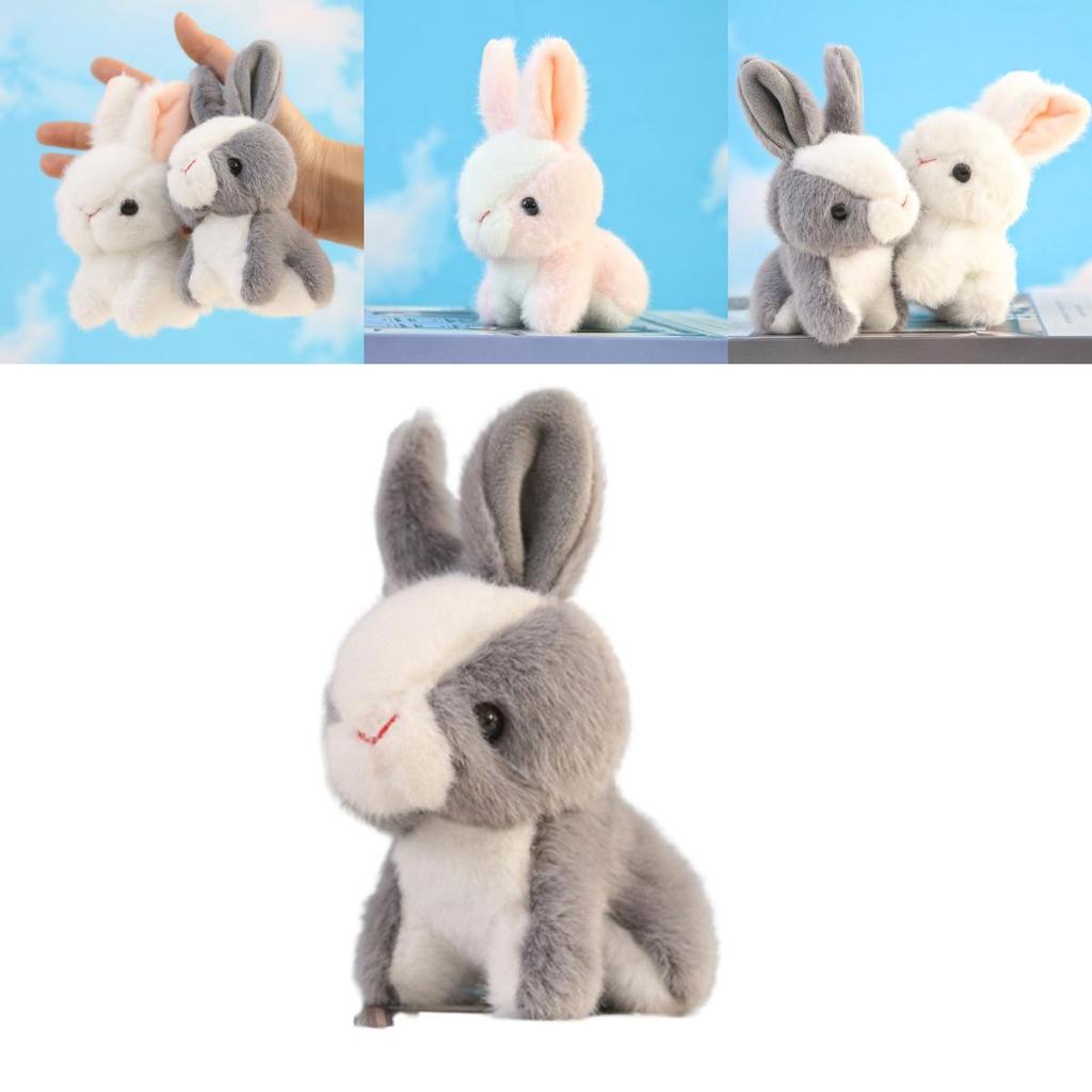 Cute Plush Bunny Keychain Pendant Fluffy White Rabbit Doll Backpack Decoration Gift For Girls