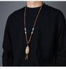 Ethnic Style Wood Necklace & Prayer Beads - Unisex Versatile Chicken Wing Wood Sweater Chain