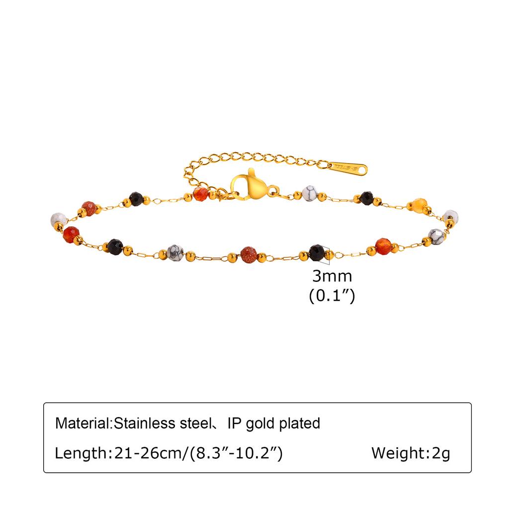 Evil Eye Anklet Bracelet for Women, 18K Gold Plated Stainless Steel, Adjustable Waterproof Evil Eye Jewelry