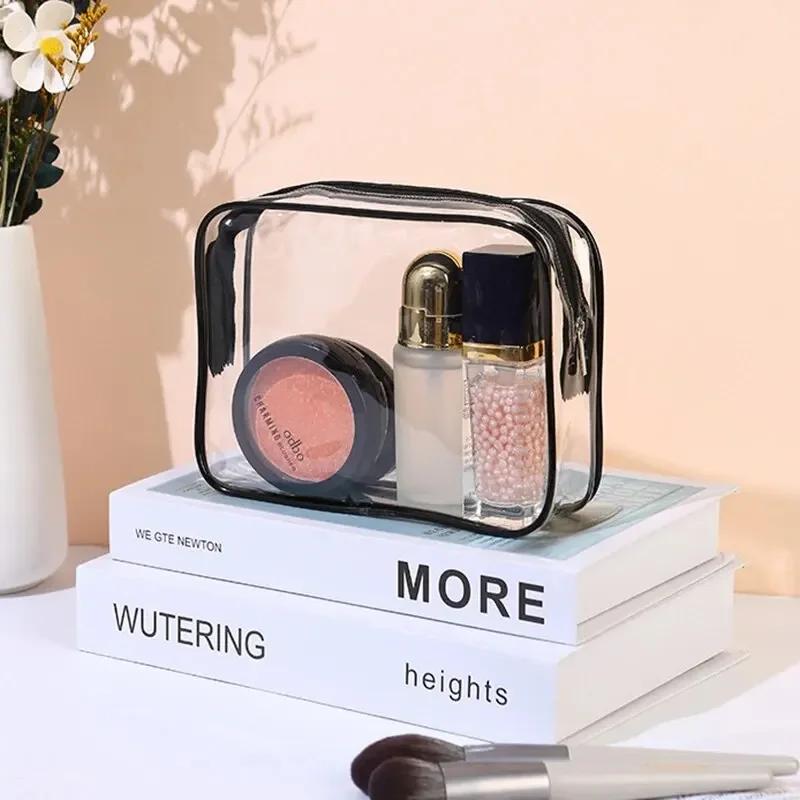 3Pcs Set Transparent Toiletry Bags Large Capacity Stroller Bag Travel Organizer Storage Pouch Makeup Cosmetics Bag Multifunction
