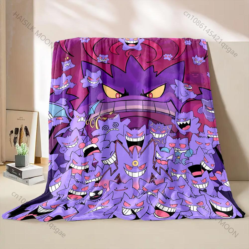 New Product Japan Pokemon Gengar Print Blanket for Home Sofa Travel Office Break Blanket Children Student Kids Luxury Gifts