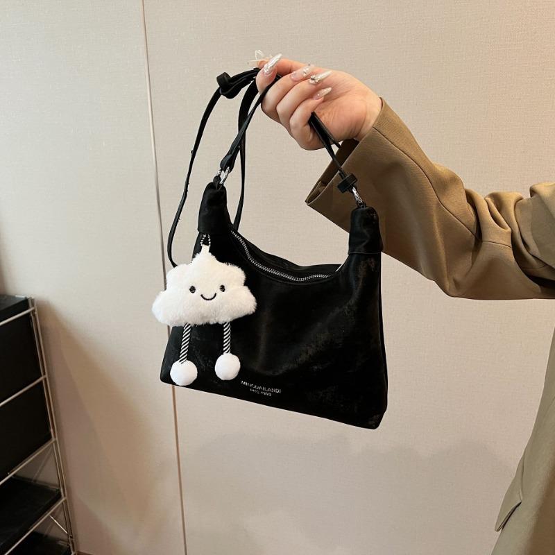 New trendy personalized commuter with pendant shoulder messenger bag zipper bow buckle women's bag
