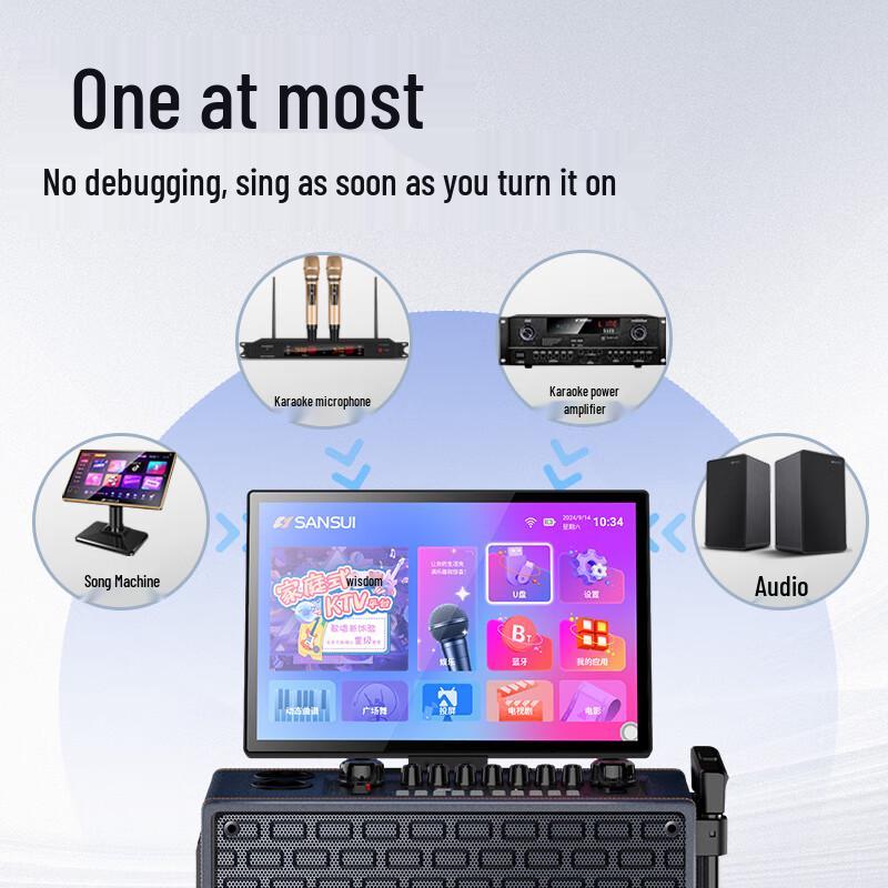 SANSUI Portable Karaoke & PA System CN plug (adapter included)