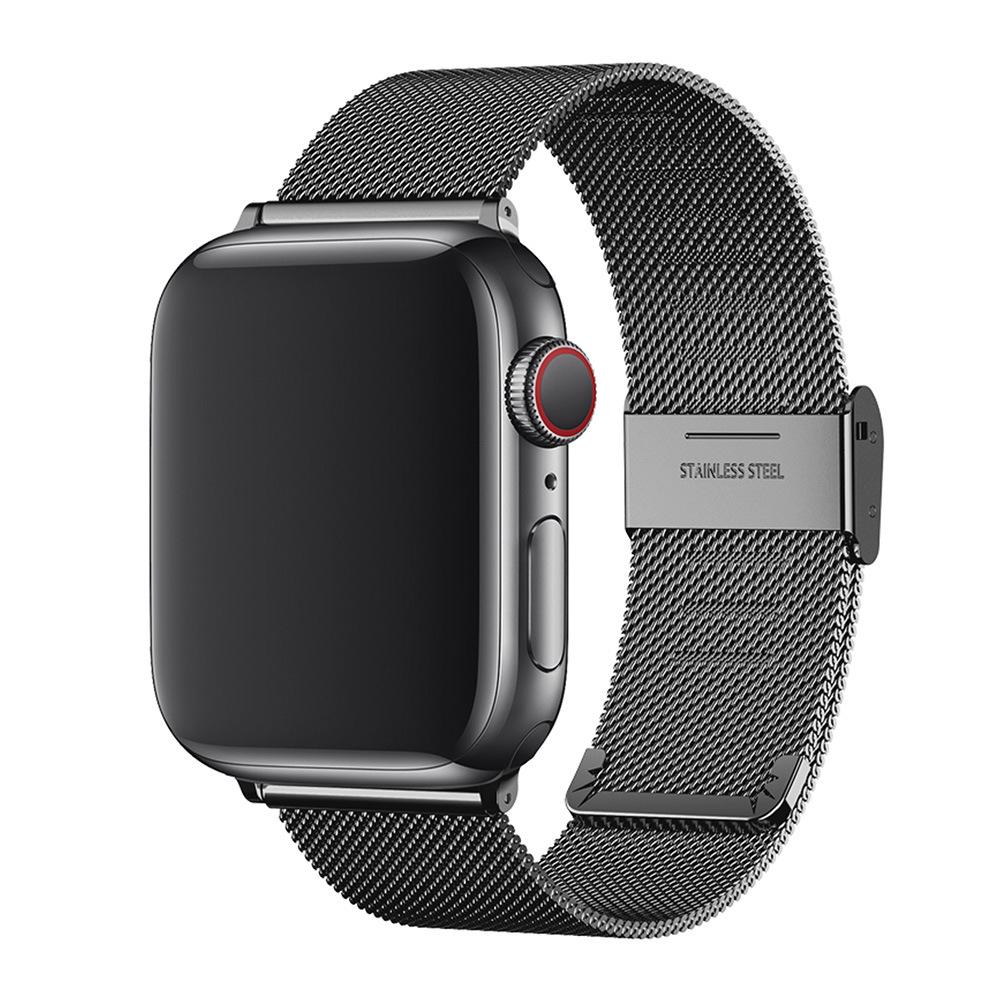 

Совместимый ремешок из миланской нержавеющей стали для Apple Watch S9 Small чёрный