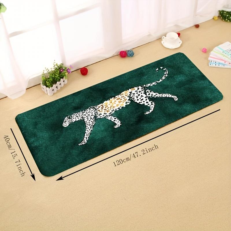1Pcs Anti Fatigue Kitchen Rug Leopard Waterproof Non-Slip Thick Cushioned Kitchen Mat Heavy Duty Comfort Standing Mat for Kitchen