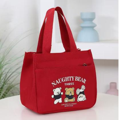 Ford Satchel bag three bears lunch bag large capacity canvas bag travel lunch box bag factory direct sales work clothing mommy bag