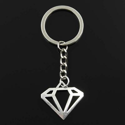 Mode Diamant Form Logo 28x30mm Anhänger 30mm Schlüssel Ring Kette Bronze Männer Auto Geschenk Souvenirs Keychain
