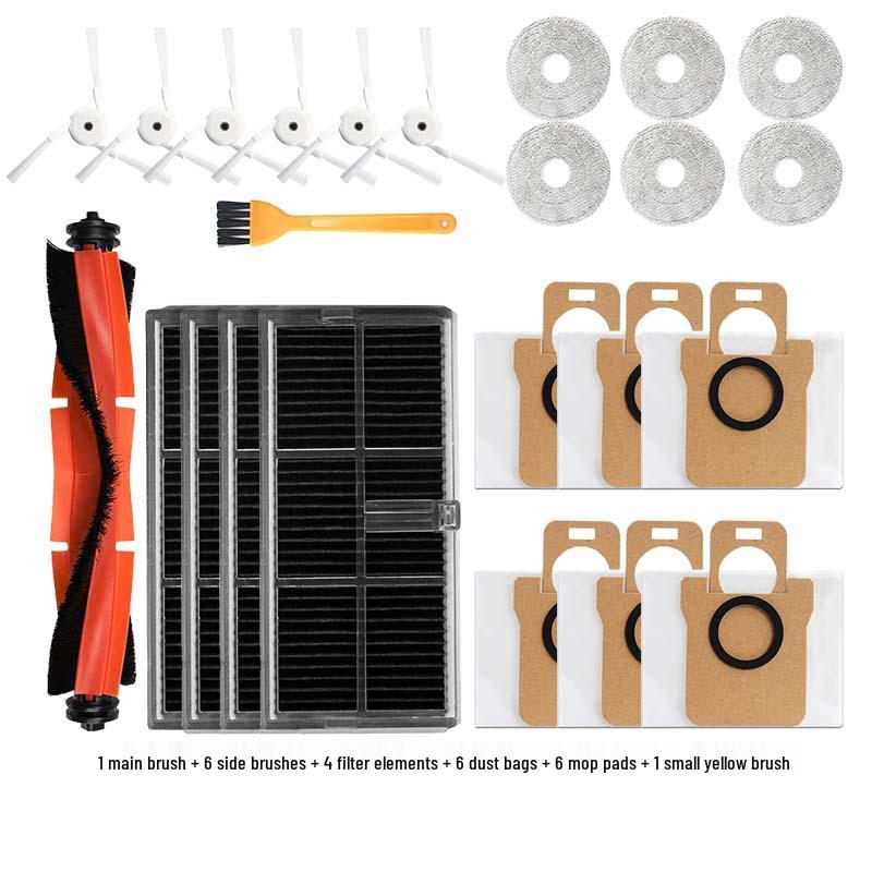 Kompatibles Zubehör für Xiaomi Mijia M40 Roboter: Wischmopp, Staubbeutel, Seitenbürste, Filter, Reinigungsflüssigkeit