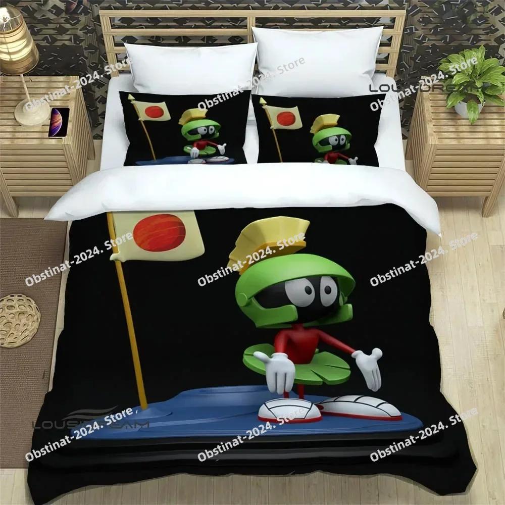 3D Marvin The Martian Cartoon Bedding Set Print With Pillowcase Bed Duvet Cover Single Double Queen Super King Size Luxury Gift