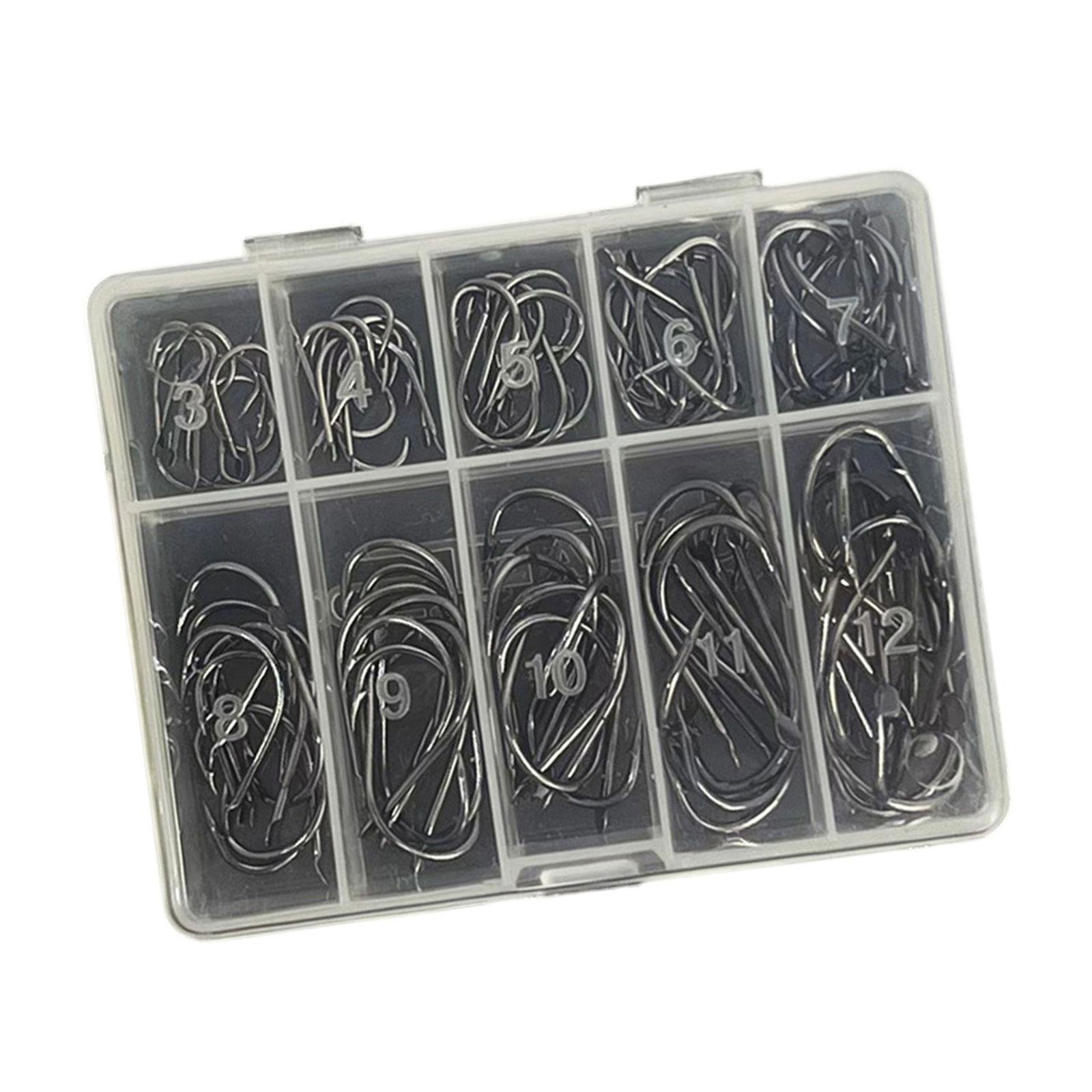 

70/100pcs Carbon Steel Eyed Fish Hook Replacement Barbed Fishing Hook Metal Circles Hook for Saltwater Freshwater Fishing C