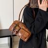 Vintage Tote Handbag with Pendant PU Leather Shoulder Bag Retro Multi Pockets Underarm Pouch Travel Shopping Top-Handle Bags