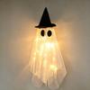 Hanging Spirit Figure Set for Halloween, 3 Fabric Draped Seasonal Accents for Living Room Porch Doorway and Themed Party Display Use