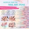 Fingernail Art Pens 12 Colors Quick-Dry Waterproof Nails Markers for Gel Nails Painting Liner & Home Salon Nails Art Tools