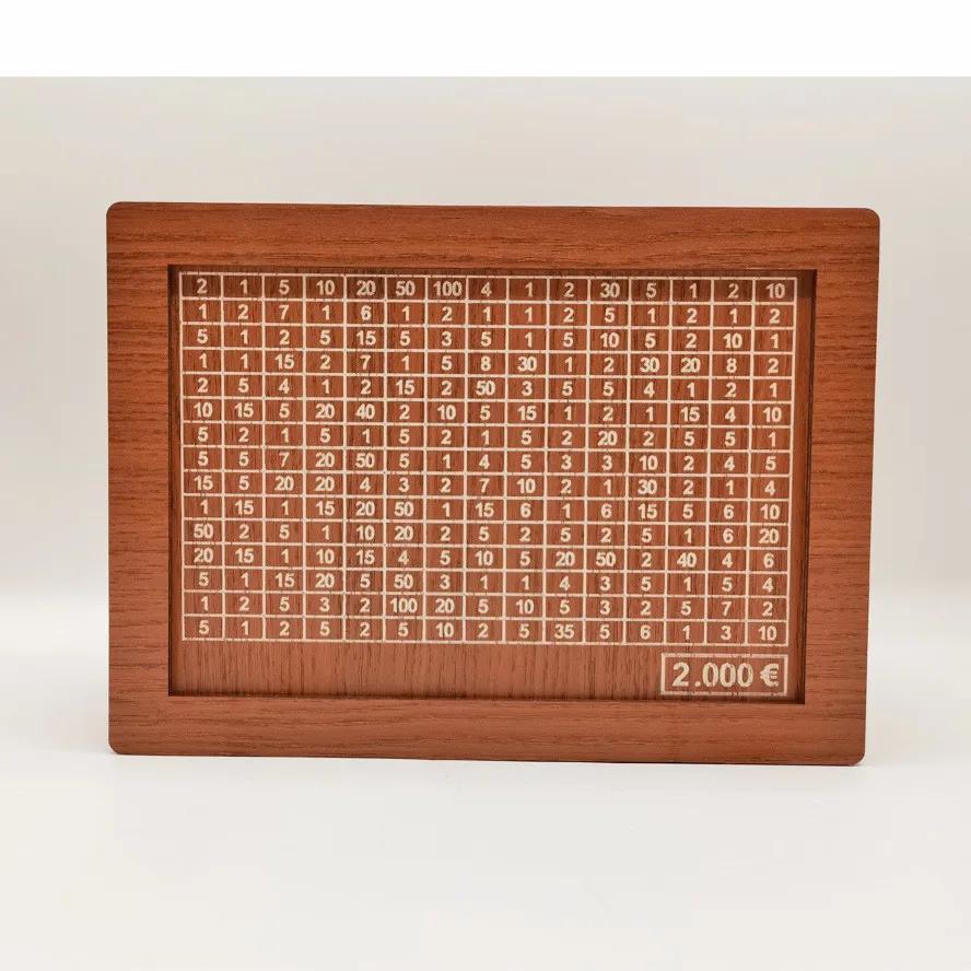 1000/2000/3000/5000/10000 Euro Spardose Holz Sparschwein mit wiederverwendbarer Spardose mit Sparziel und Zahlen Boxen1