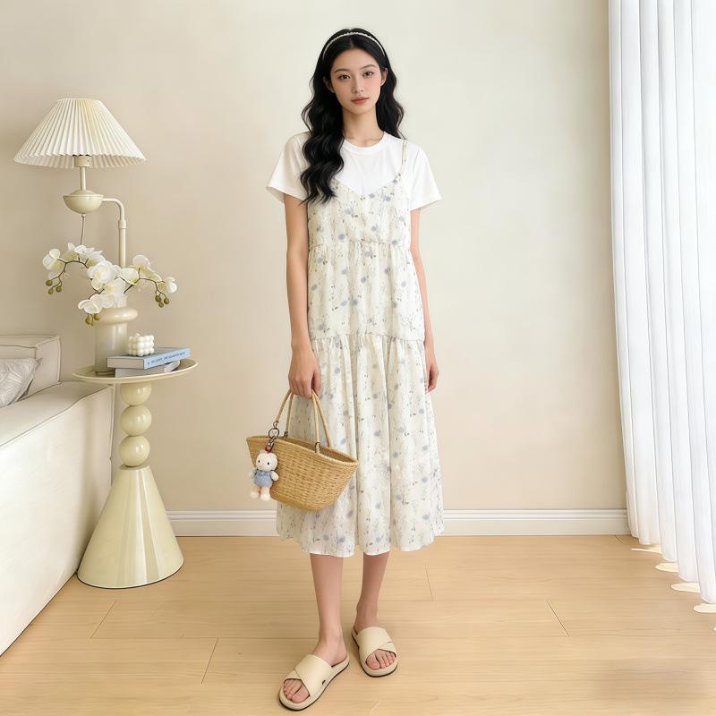2026 Summer Maternity Dress: Stylish Gentle Two-Piece with Slimming Belly Coverage 2XL