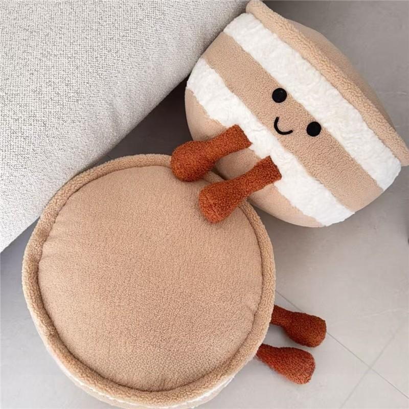 Soft Cake Plush Pillow For Couch Bed Decor With Padded Fill And Design Cute