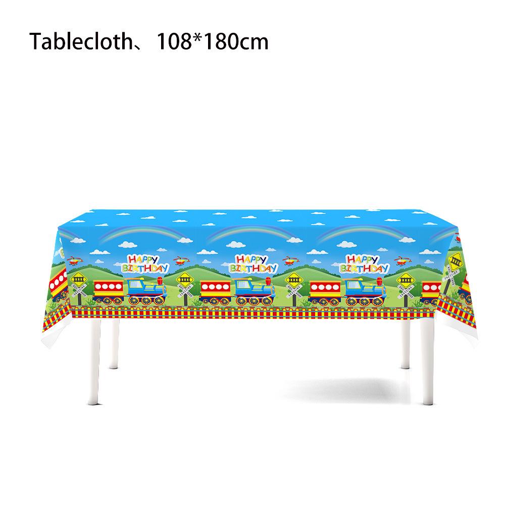 Little Train Birthday Party Disposable Tableware Set - Plates, Cups, Napkins, Tablecloth