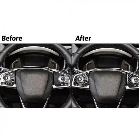 For Honda CR-V 2017- Carbon Fiber Interior Steering Wheel Button Cover Trim