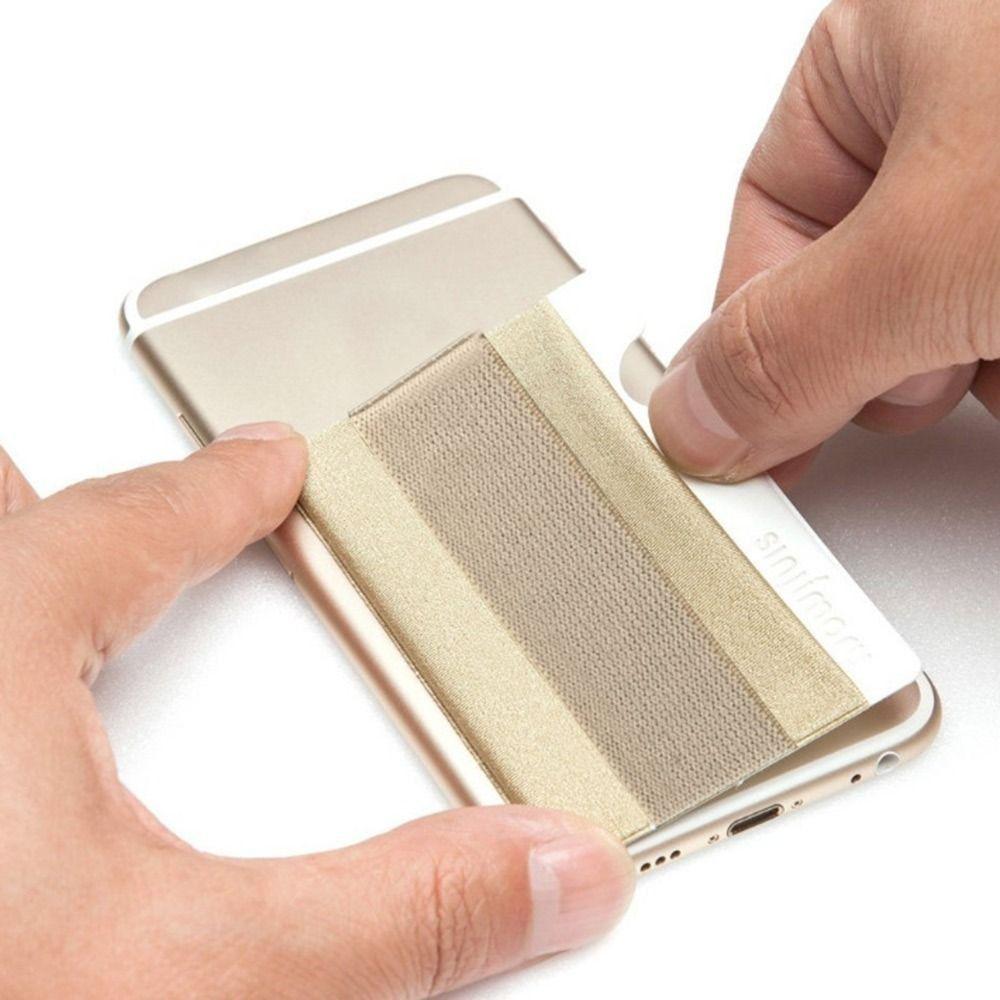 Support de carte de téléphone en tissu élastique anti-chute Bande élastique Poche pour cartes de crédit d'affaires Portefeuille pour téléphone portable
