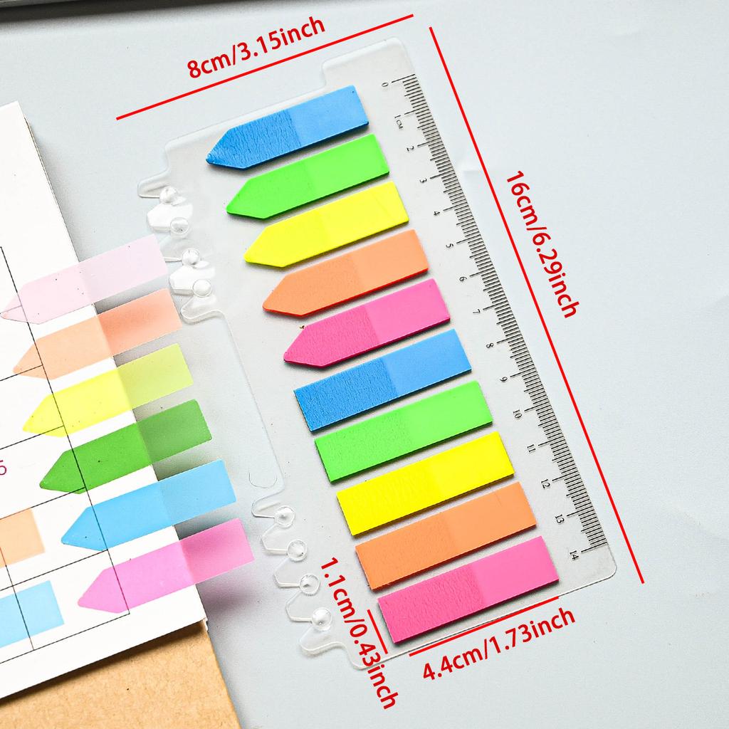 200 Sheets Color Stickers Notes Transparent Self-Adhesive Index Tabs Flags Sticky Note Stationery School Office Supplies