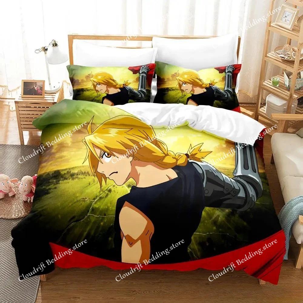 Fullmetal Alchemist Bedding Set Single Twin Full Queen King Size Bed Set Adult Kid Bedroom Duvet Cover Sets 3D Print Anime Bed