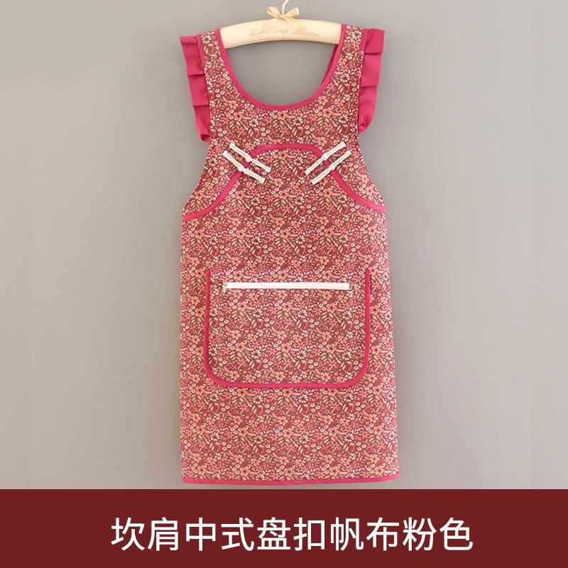 Canvas cotton home kitchen cooking vest Chinese apron work sleeveless work wear-resistant young waist smock