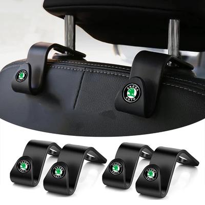 2/4Pcs Car Seat Back Hooks Portable Hanging Bag Rack Accessories for Fabia Octavia Rapid Kodiaq Superb 2 3 A5 A7 Mk3 Karoq