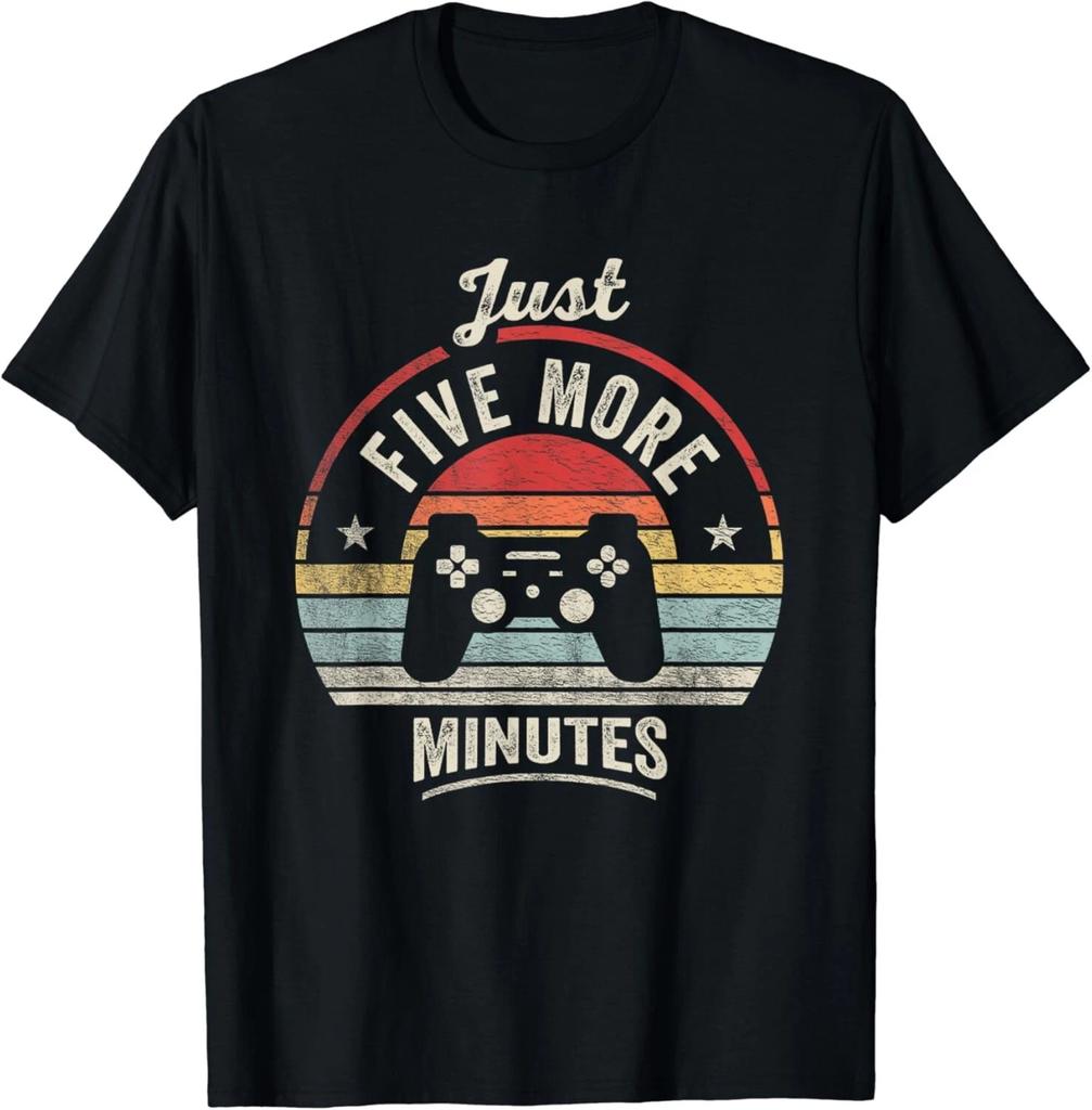 Retro Vintage Gamer Statement Just Five More Minutes Gift Unisex T-Shirt