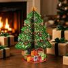 Small Tabletop Holiday Decoration 3D Puzzle Paper Christmas Tree Decoration, Desktop Ornaments Decorated with Star Topper And Gift Box for Home Decor