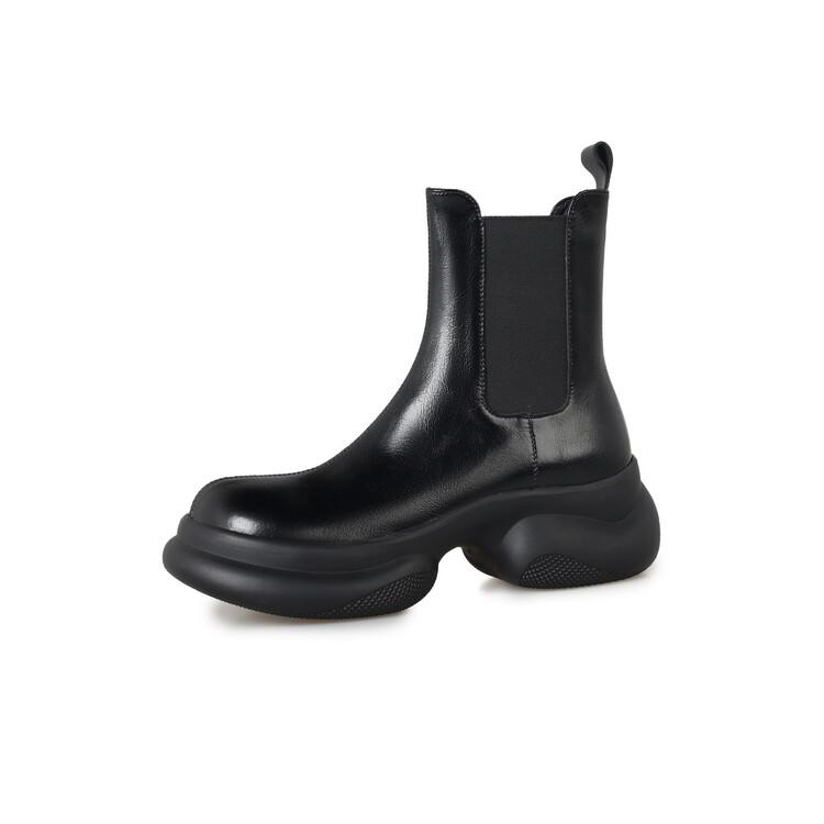 

Мода НОВЫЕ Осенние Женские Ботинки Замшевые Туфли для Женщин Круглый Носок Массивный Каблук Обувь Слипоны Ботинки на Платформе Повседневные Черные Ботильоны 39 чёрный