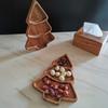 Yousheng Christmas Tree Shaped Wooden Serving Tray Charcuterie Board Compartment Snack Platter for Breakfast Fruits Nuts Holiday Party Home Decor