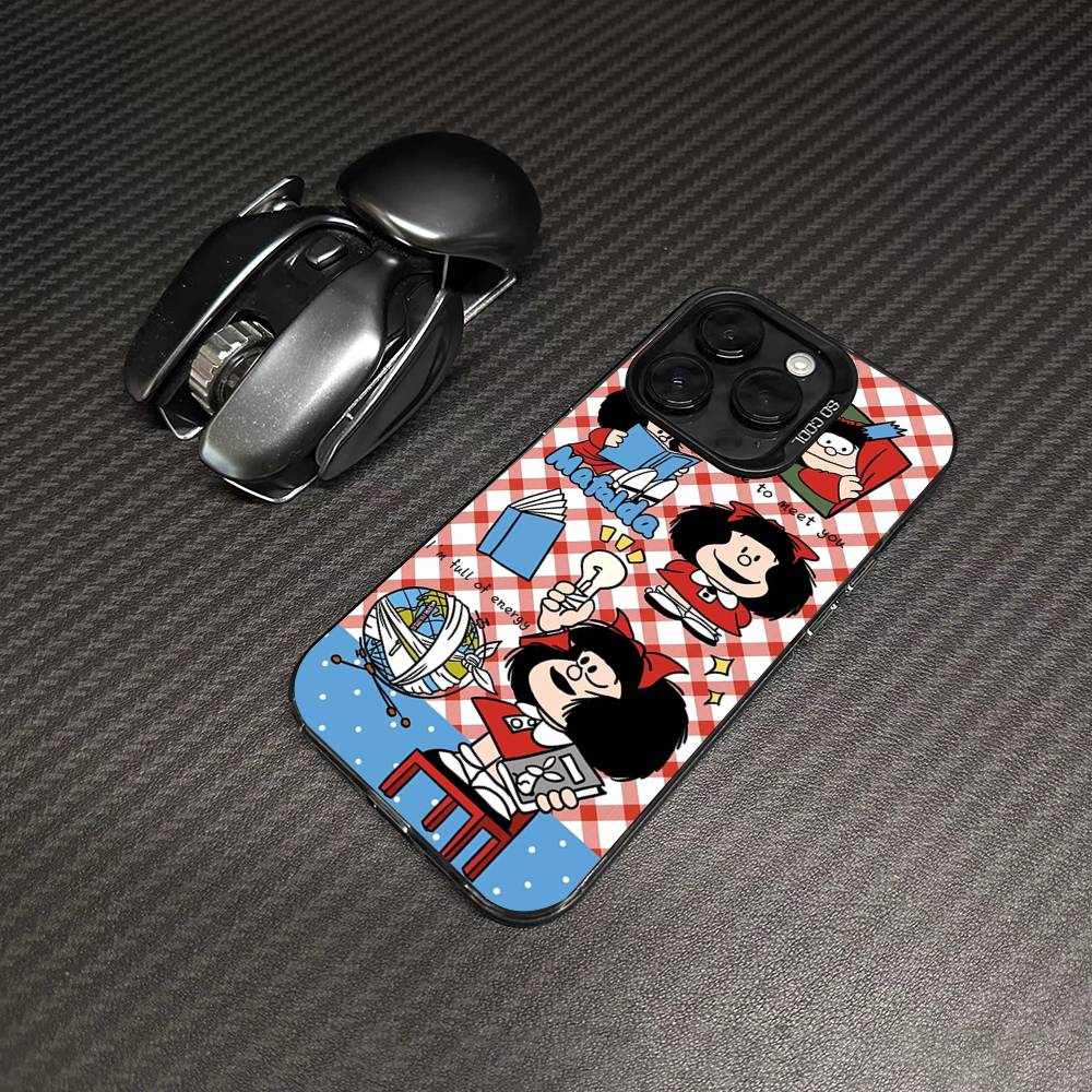 Cartoon M-MafaldaS Anime Phone Case Color Silver Shell For LPhone 17 16 16e 15 14 13 12 11 Pro Max Plus