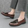 Monk Strap Loafers New Men's Pointed Mix Patchwork Leather Shoes For Male Designer Formal Wedding Prom Dress Homecoming Footwear