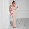 Amazon Splicing Diamond-encrusted Design Evening Dress, Banquet Slim-fit Tube Top, Socialite Style Party Dress