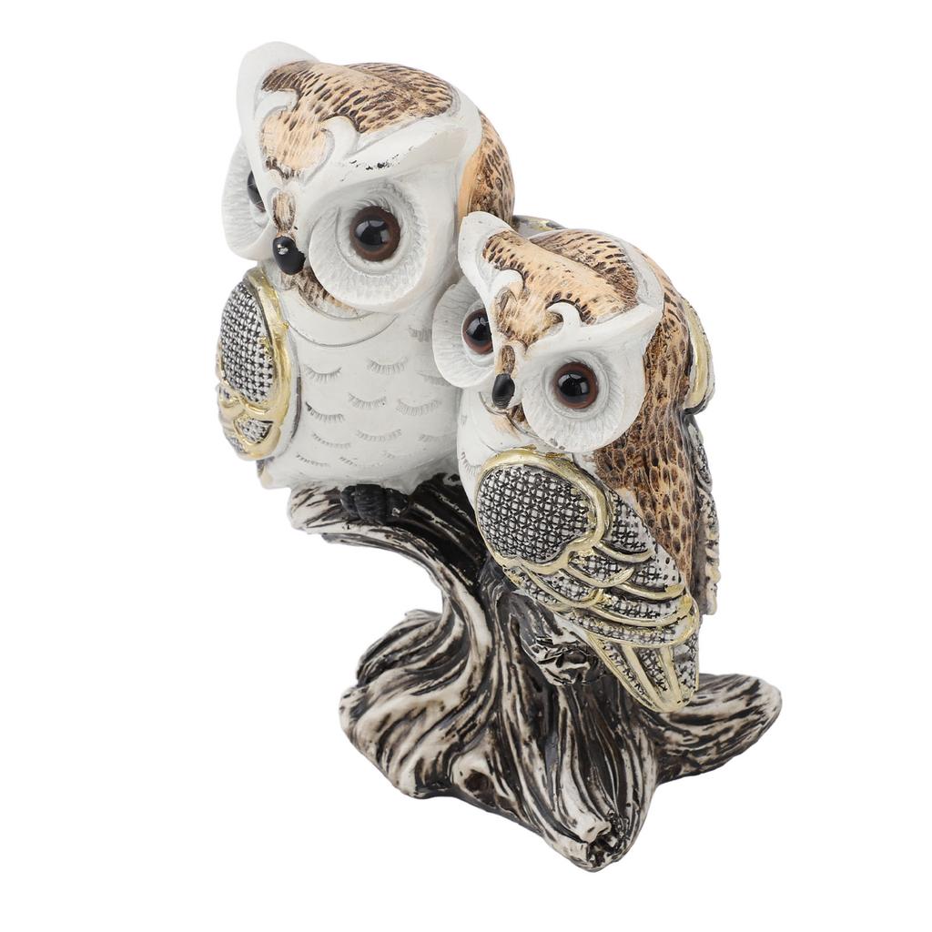 Eulenfigur Harz Lebensecht Künstlerisch Dekorativ Stehende Eulenstatue Ornament für Garten Wohnzimmer