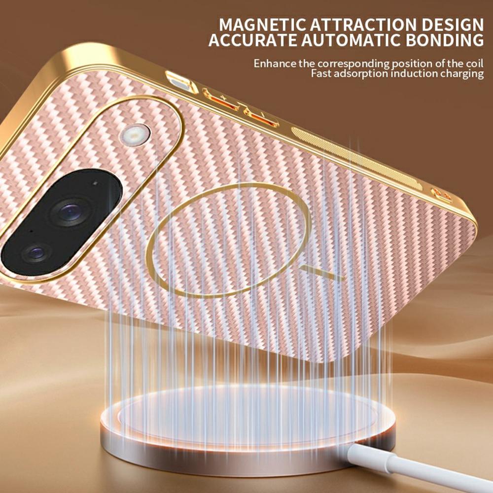 For Google Pixel 10 Phone Case Carbon Fiber Textured Electroplated TPU Back Cover