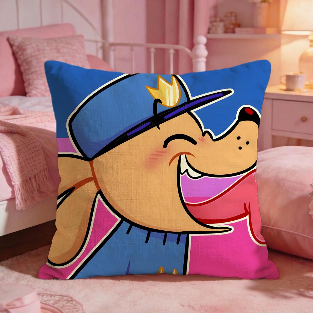 DDogmans Cute Cartoon Cushion Cover Premium Comfort Reversible Pillow Cove Two In One Design For Any Room  Car Interior