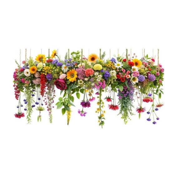 Bílá květinová fólie na okno Odnímatelná vodotěsná PVC květinová statická skleněná nálepka Jarní dekorace okna pro domácnost, kancelář, obývací pokoj