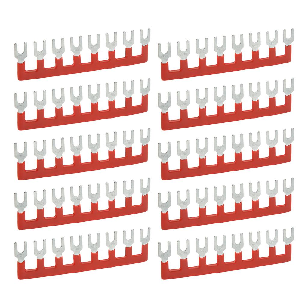 10 Stück Klemmenleiste mit Gabelklemme Streifen 400V 25A PVC Kupfer TB Klemmenblock für Haushaltsgeräte Baustellen