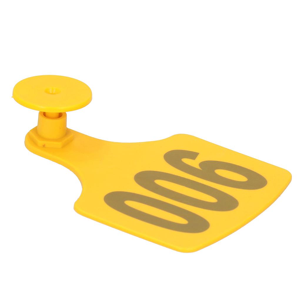 100PCS Cow Cattle Ear Tag Signs with Numbers Farm Animal Identification Card SuppliesYellow