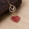 Durable Metal Keychain Iced-Out Love Heart for Backpacks, Rhinestone Car Lightweight Key Ring Pendant, Schoolbag Handbag Charm Decoration Accessories