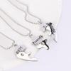 Vintage Jewelry Fashion Friendship Rhinestone 3pcs/ Set Pendant Best Friends Heart Shape Necklace