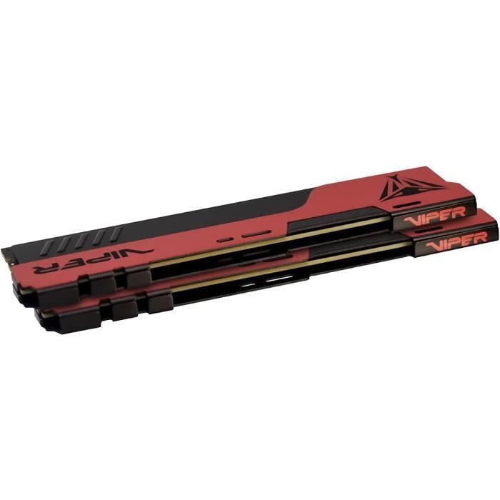 Mémoire RAM - PATRIOT MEMORY - Viper Elite II - 64Go (2x32Go) - DDR4 3200 MHz - CL16 - Noir/Rouge