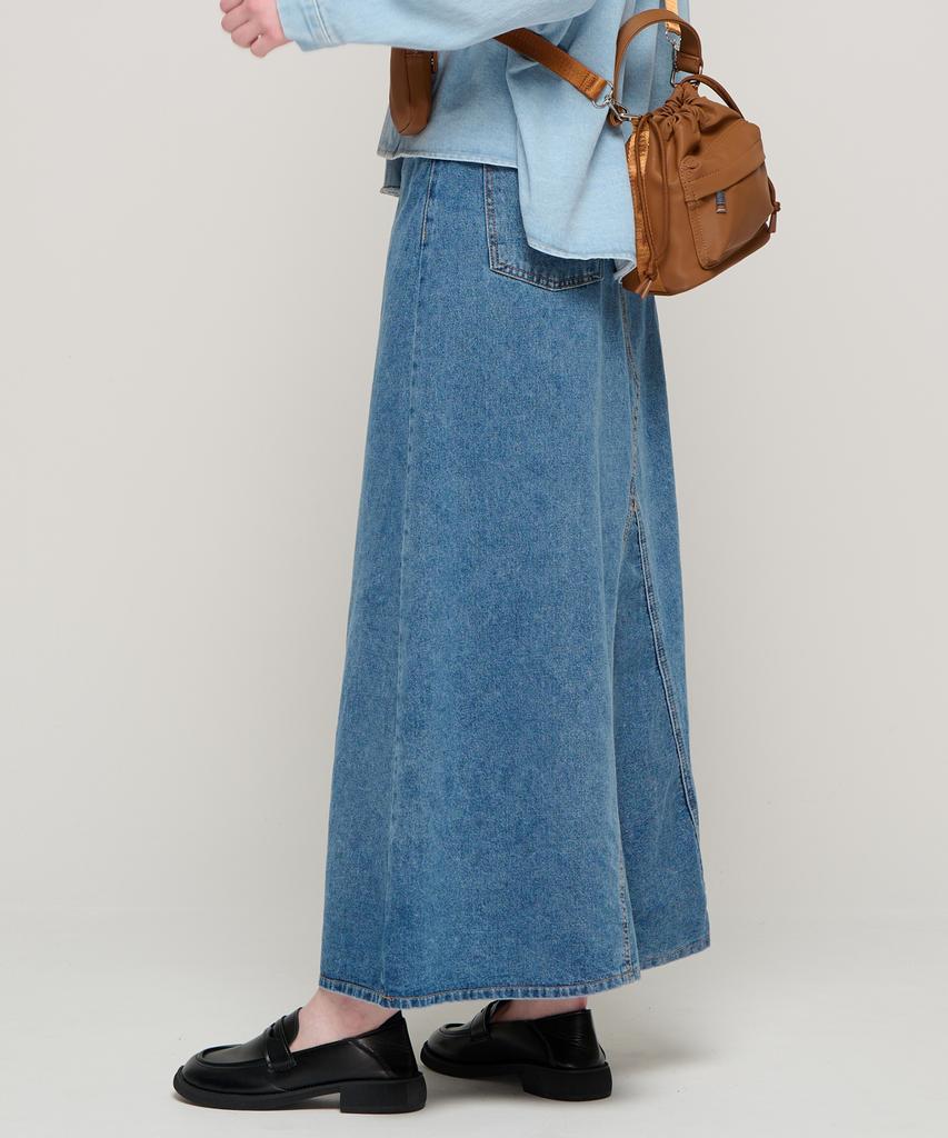 ROIDESROIS Maxi Denim Long Skirt (Blue)