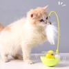 Rocking Cat Toy Interactive Cat Exercise Tumbler with Balls Feather Cat Teaser Stick with 2 Bells for Cat Mental Stimulation Anxiety Relief