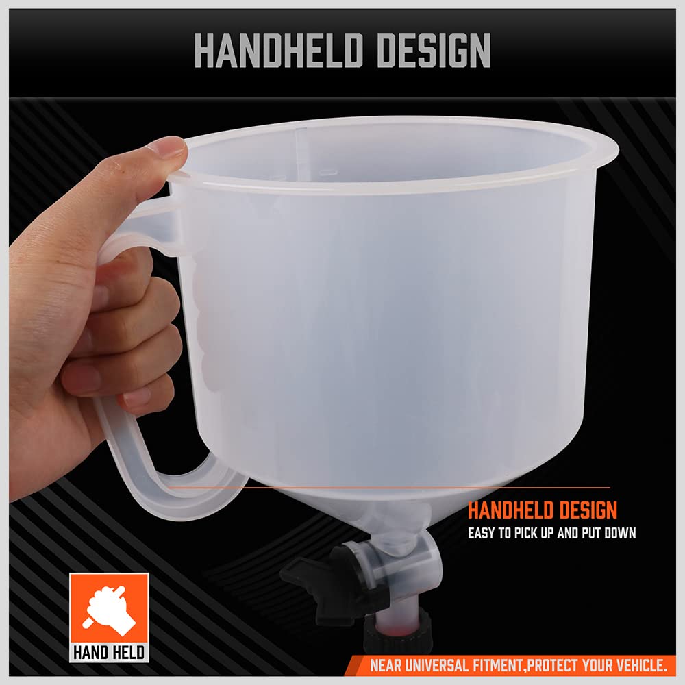HORUSDY No-Spill Coolant Funnel Kit, Spill Proof Funnel Bleeder With Adapters. Universal Fitment