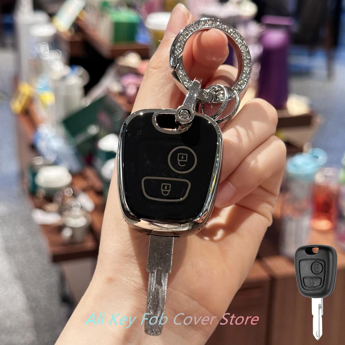 

Чехол для ключа с брелоком для ключей, шнурок для автомобильного брелока Peugeot 106 107 206 207 306 307 406 407, чехол для автомобильного ключа, Pilot Car Key